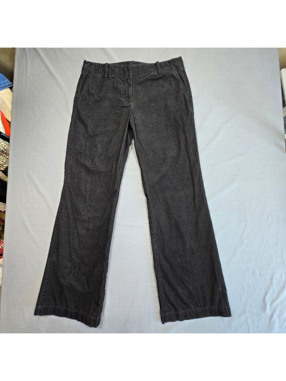 Ann Taylor Size 6 Corduroy Pants Black Straight Wide Leg Casual Lightweight
